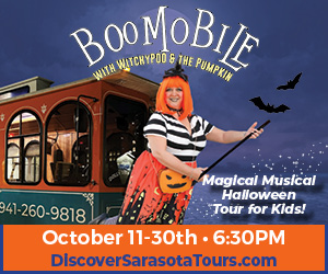 BooMobile 2025 Mobile Banner Ad Discover Sarasota Tours BooMobile