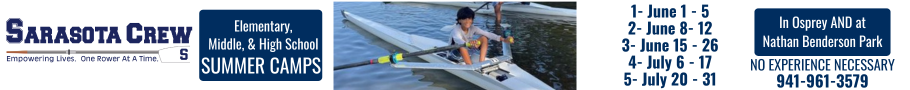 Sarasota Crew Summer Camp Top Banner Ad Sarasota Crew Summer Camp